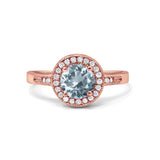 14K Gold 0.94ct Round Art Deco 6mm G SI Diamond Engagement Wedding Ring
