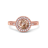 14K Gold 0.94ct Round Art Deco 6mm G SI Diamond Engagement Wedding Ring