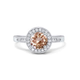 14K Gold 0.94ct Round Art Deco 6mm G SI Diamond Engagement Wedding Ring