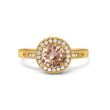 14K Gold 0.94ct Round Art Deco 6mm G SI Diamond Engagement Wedding Ring