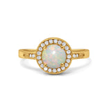 14K Gold 0.94ct Round Art Deco 6mm G SI Diamond Engagement Wedding Ring