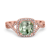 14K Gold 2.37ct Cushion Infinity Shank 8mm G SI Diamond Engagement Wedding Ring