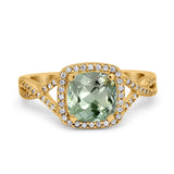 14K Gold 2.37ct Cushion Infinity Shank 8mm G SI Diamond Engagement Wedding Ring