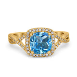 14K Gold 2.37ct Cushion Infinity Shank 8mm G SI Diamond Engagement Wedding Ring