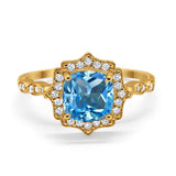 14K Gold 2.31ct Cushion 8mm Halo G SI Diamond Engagement Wedding Ring