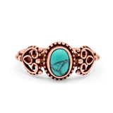 Petite Dainty Oval Solitaire Promise Ring Band Oxidized Braided 925 Sterling Silver