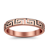 Plain Greek Key Spiral Band Ring Solid 925 Sterling Silver