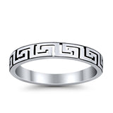 Plain Greek Key Spiral Band Ring Solid 925 Sterling Silver