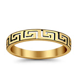 Plain Greek Key Spiral Band Ring Solid 925 Sterling Silver