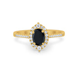 Oval Wedding Ring Vintage Round Simulated Cubic Zirconia 925 Sterling Silver