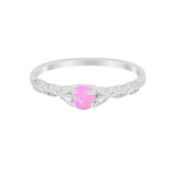Petite Dainty Art Deco Wedding Engagement Ring Round CZ 925 Sterling Silver