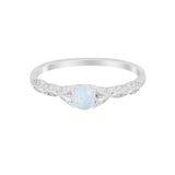 Petite Dainty Art Deco Wedding Engagement Ring Round CZ 925 Sterling Silver