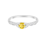 Petite Dainty Art Deco Wedding Engagement Ring Round CZ 925 Sterling Silver