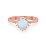 Halo Floral Art Deco Wedding Engagement Ring Round CZ 925 Sterling Silver