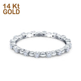 14K Gold 0.24ct 1.5mm Diamond Wedding Band Full Eternity Ring Size 6.5