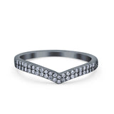 Half Eternity Ring Wedding Engagement Band Round Pave Simulated CZ 925 Sterling Silver (5mm)