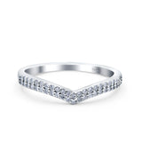 Half Eternity Ring Wedding Engagement Band Round Pave Simulated CZ 925 Sterling Silver (5mm)