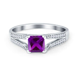 Princess Cut Wedding Ring Simulated Cubic Zirconia 925 Sterling Silver