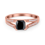 Princess Cut Wedding Ring Simulated Cubic Zirconia 925 Sterling Silver