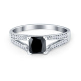 Princess Cut Wedding Ring Simulated Cubic Zirconia 925 Sterling Silver