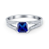 Princess Cut Wedding Ring Simulated Cubic Zirconia 925 Sterling Silver