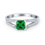 Princess Cut Wedding Ring Simulated Cubic Zirconia 925 Sterling Silver