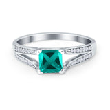 Princess Cut Wedding Ring Simulated Cubic Zirconia 925 Sterling Silver