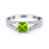 Princess Cut Wedding Ring Simulated Cubic Zirconia 925 Sterling Silver