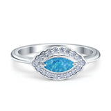 Floral Marquise Engagement Ring Simualted Cubic Zirconia 925 Sterling Silver