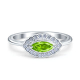 Floral Marquise Engagement Ring Simualted Cubic Zirconia 925 Sterling Silver