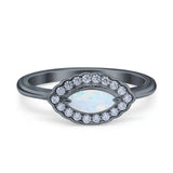 Floral Marquise Engagement Ring Simualted Cubic Zirconia 925 Sterling Silver