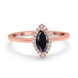 Halo Marquise Engagement Ring Simulated Cubic Zirconia 925 Sterling Silver