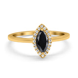 Halo Marquise Engagement Ring Simulated Cubic Zirconia 925 Sterling Silver