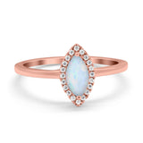 Halo Marquise Engagement Ring Simulated Cubic Zirconia 925 Sterling Silver