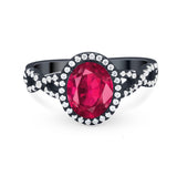 Art Deco Twisted Shank Wedding Ring Oval Round Cubic Zirconia 925 Sterling Silver