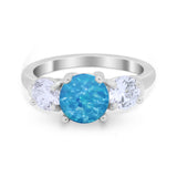 Three Stone Vintage Style Wedding Engagement Ring 3 Stone Cubic Zirconia 925 Sterling Silver