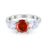 Three Stone Vintage Style Wedding Engagement Ring 3 Stone Cubic Zirconia 925 Sterling Silver