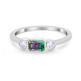 Petite Dainty Fashion Thumb Ring Simulated Cubic Zirconia 925 Sterling Silver