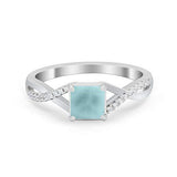Princess Cut Wedding Ring Round Simulated Cubic Zirconia 925 Sterling Silver