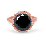 Large Stone Cocktail Ring Art Deco Simulated Cubic Zirconia 925 Sterling Silver