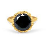 Large Stone Cocktail Ring Art Deco Simulated Cubic Zirconia 925 Sterling Silver