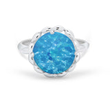 Large Stone Cocktail Ring Art Deco Simulated Cubic Zirconia 925 Sterling Silver