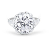 Large Stone Cocktail Ring Art Deco Simulated Cubic Zirconia 925 Sterling Silver