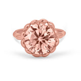 Large Stone Cocktail Ring Art Deco Simulated Cubic Zirconia 925 Sterling Silver