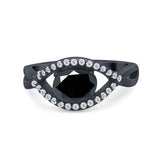 Infinity Shank Wedding Ring Simulated Cubic Zirconia 925 Sterling Silver