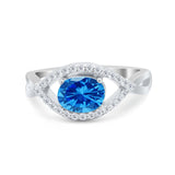 Infinity Shank Wedding Ring Simulated Cubic Zirconia 925 Sterling Silver