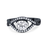 Infinity Shank Wedding Ring Simulated Cubic Zirconia 925 Sterling Silver