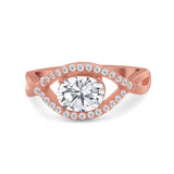 Infinity Shank Wedding Ring Simulated Cubic Zirconia 925 Sterling Silver