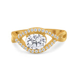 Infinity Shank Wedding Ring Simulated Cubic Zirconia 925 Sterling Silver