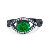 Infinity Shank Wedding Ring Simulated Cubic Zirconia 925 Sterling Silver
